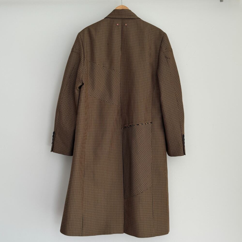 Andersson Bell Coat Womens Medium Wool Blend Checked Houndstooth Patchwork Japan - Picture 4 of 16